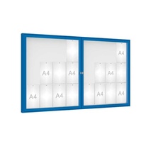 Venkovní vitrína model 1000 dojkrídla, 24 x A4, plexi, modrá