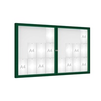 Venkovní vitrína model 1000 dojkrídla, 24 x A4, plexi, zelená