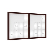 Venkovní vitrína model 1000 dojkrídla, 24 x A4, plexi, hnedá