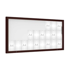 Venkovní vitrína model 1000, 27 x A4, plexi, hnedá