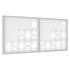 Venkovní vitrína model 1000 dojkrídla, 30 x A4, plexi, elox