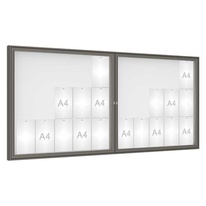 Venkovní vitrína model 1000 dojkrídla, 30 x A4, plexi, šedá PRO