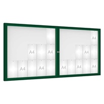 Venkovní vitrína model 1000 dojkrídla, 30 x A4, plexi, zelená