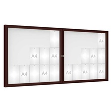 Venkovní vitrína model 1000 dojkrídla, 30 x A4, plexi, hnedá