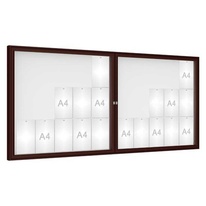 Venkovní vitrína model 1000 dojkrídla, 30 x A4, plexi, hnedá