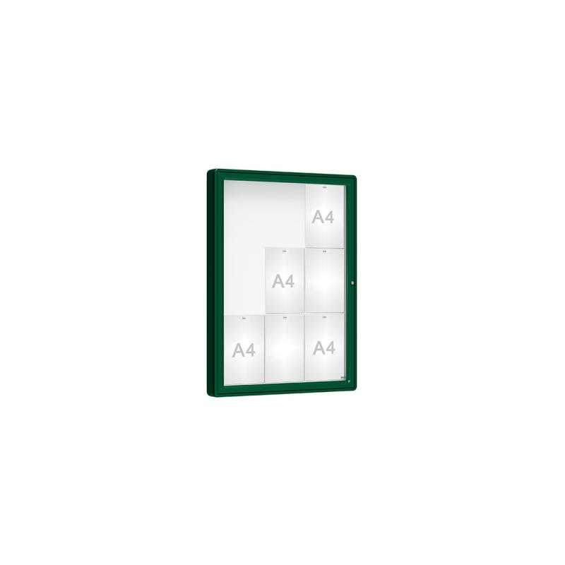 Venkovní vitrína model 2000, 9 x A4, plexi, zelená