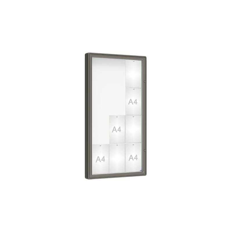 Venkovní vitrína model 2000, 12 x A4, plexi, šedá PRO
