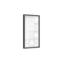 Venkovní vitrína model 2000, 12 x A4, plexi, šedá PRO
