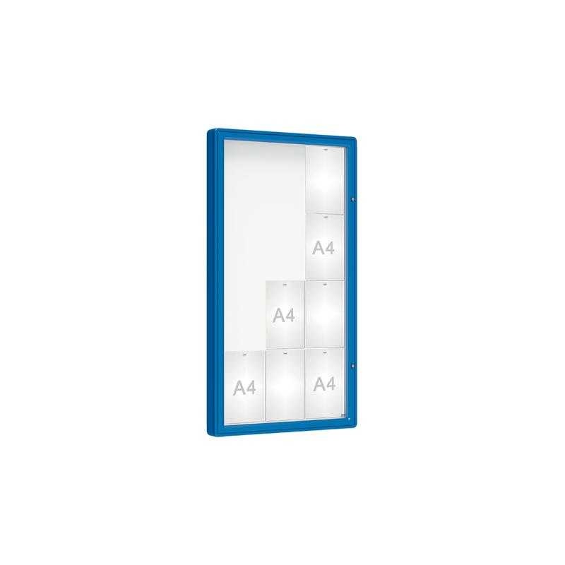 Venkovní vitrína model 2000, 12 x A4, plexi, modrá