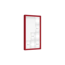 Venkovní vitrína model 2000, 12 x A4, plexi, červená