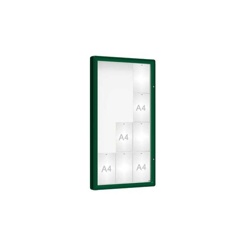 Venkovní vitrína model 2000, 12 x A4, plexi, zelená
