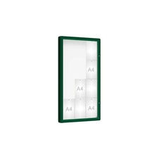 Venkovní vitrína model 2000, 12 x A4, plexi, zelená
