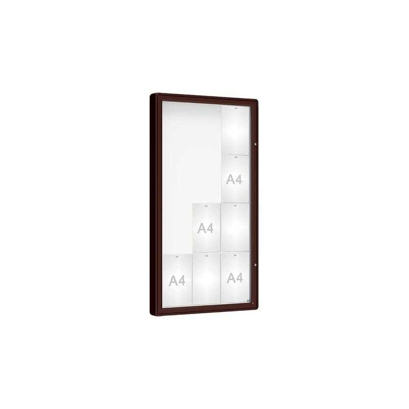Venkovní vitrína model 2000, 12 x A4, plexi, hnedá