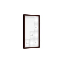 Venkovní vitrína model 2000, 12 x A4, plexi, hnedá