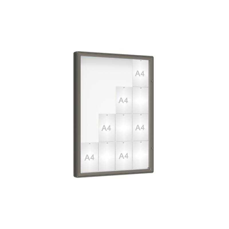 Venkovní vitrína model 2000, 16 x A4, plexi, šedá PRO