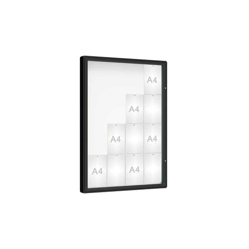 Venkovní vitrína model 2000, 16 x A4, plexi, čierna