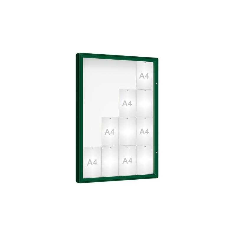 Venkovní vitrína model 2000, 16 x A4, plexi, zelená