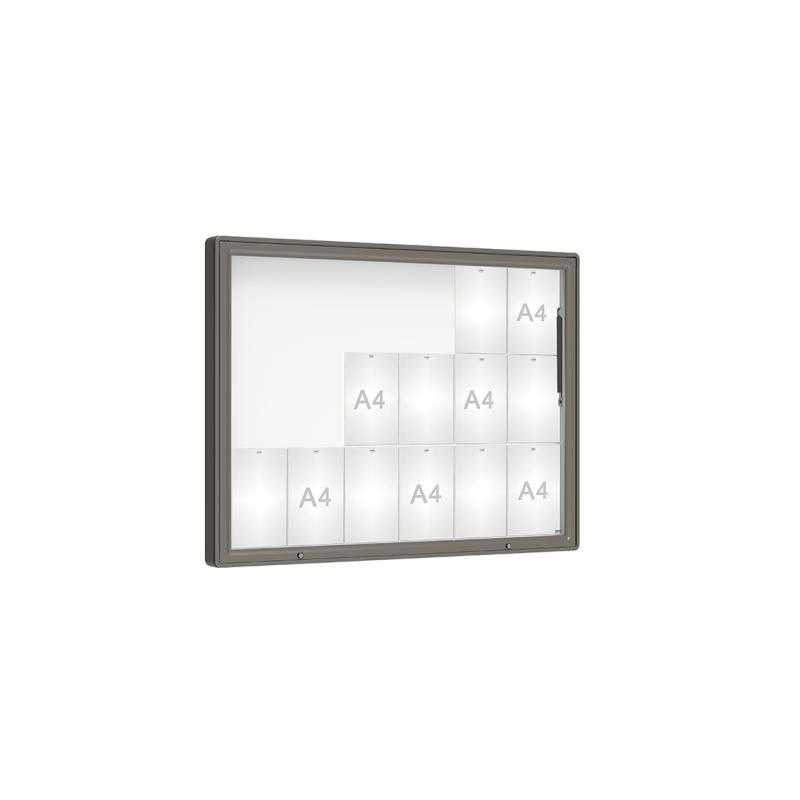 Venkovní vitrína model 2000, 18 x A4, plexi, šedá PRO