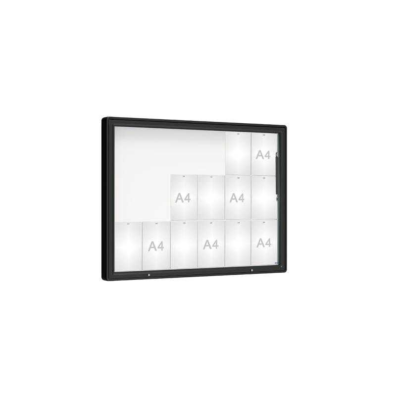 Venkovní vitrína model 2000, 18 x A4, plexi, čierna