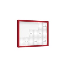 Venkovní vitrína model 2000, 18 x A4, plexi, červená