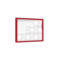 Venkovní vitrína model 2000, 18 x A4, plexi, červená