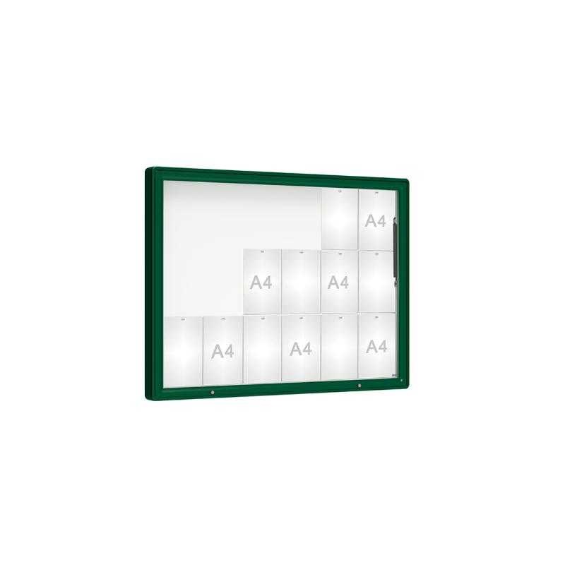 Venkovní vitrína model 2000, 18 x A4, plexi, zelená