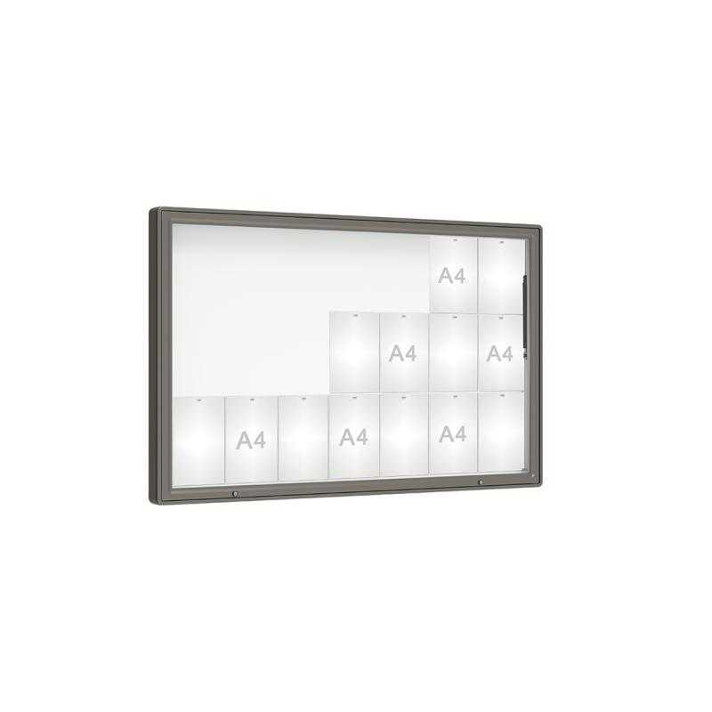 Venkovní vitrína model 2000, 21 x A4, plexi, šedá PRO