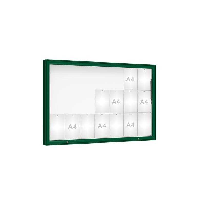 Venkovní vitrína model 2000, 21 x A4, plexi, zelená