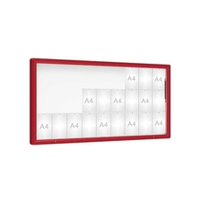 Venkovní vitrína model 2000, 27 x A4, plexi, červená
