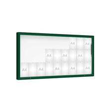 Venkovní vitrína model 2000, 27 x A4, plexi, zelená