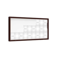 Venkovní vitrína model 2000, 27 x A4, plexi, hnedá