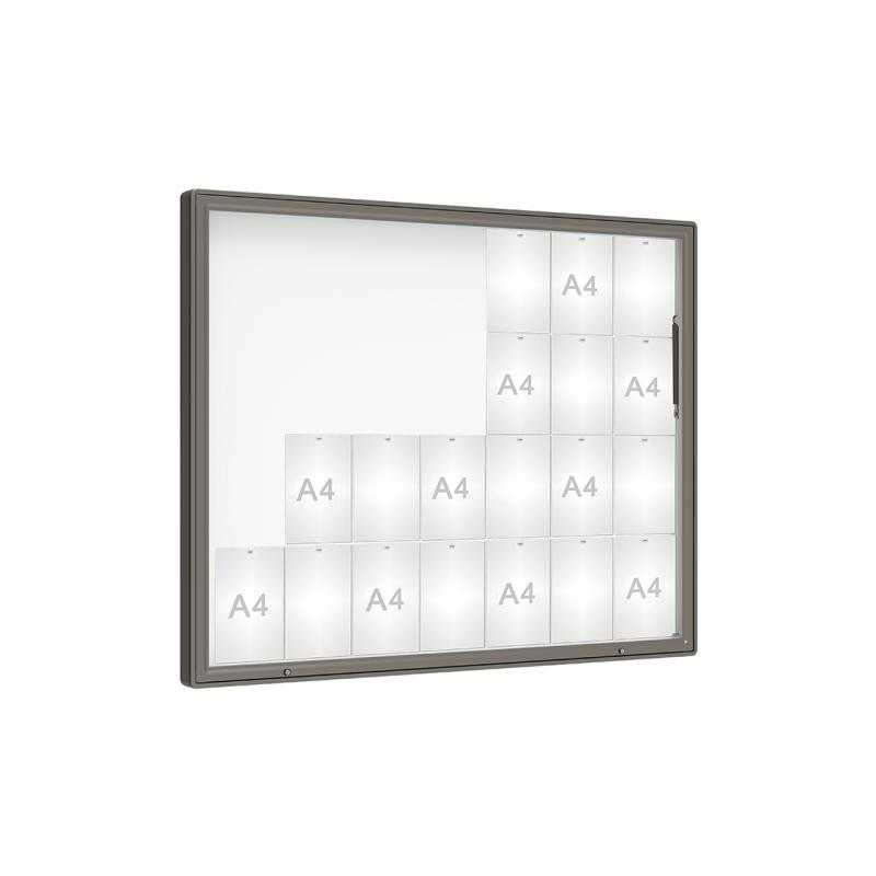 Venkovní vitrína model 2000, 28 x A4, plexi, šedá PRO