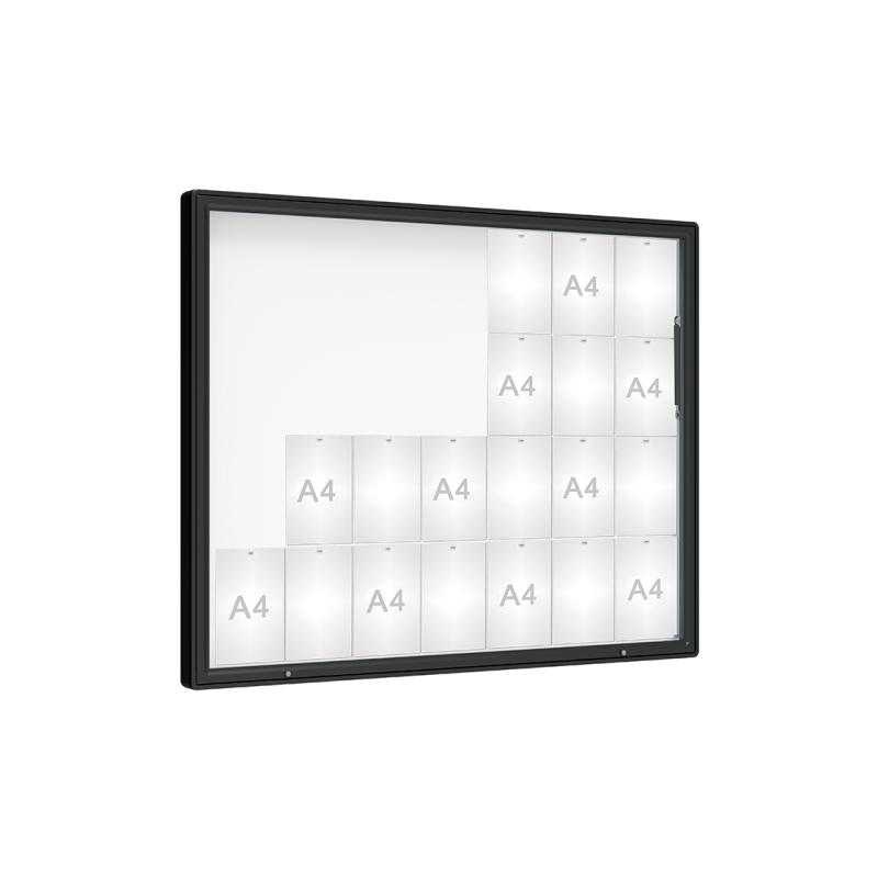 Venkovní vitrína model 2000, 28 x A4, plexi, čierna