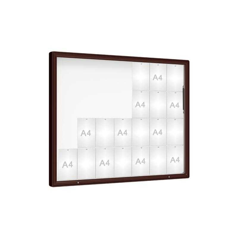 Venkovní vitrína model 2000, 28 x A4, plexi, hnedá