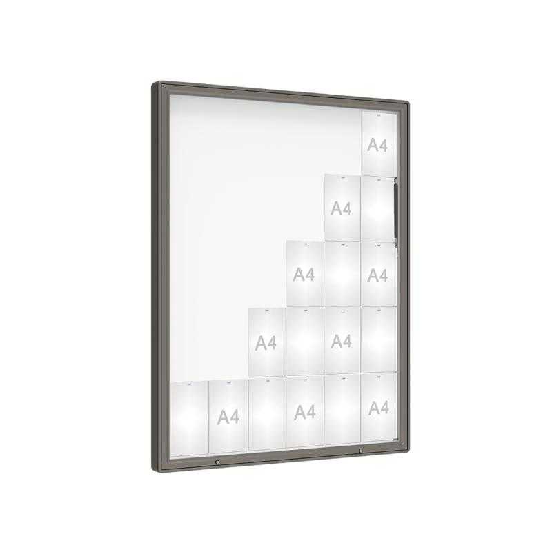 Venkovní vitrína model 2000, 30 x A4, plexi, šedá PRO
