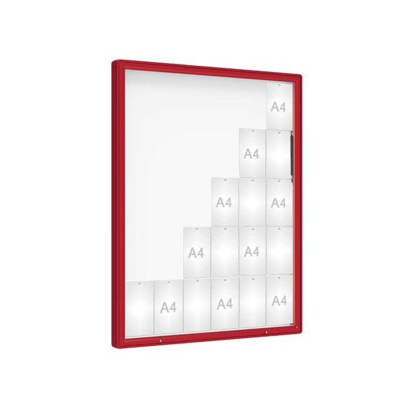 Venkovní vitrína model 2000, 30 x A4, plexi, červená