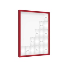 Venkovní vitrína model 2000, 30 x A4, plexi, červená