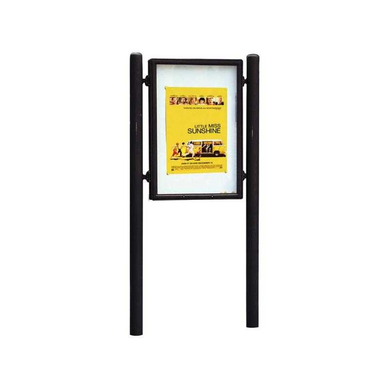 Jednostranná vitrína Carrefour 1255x900 mm, vrátane stĺpikov, čierna
