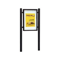 Jednostranná vitrína Carrefour 1255x900 mm, vrátane stĺpikov, čierna