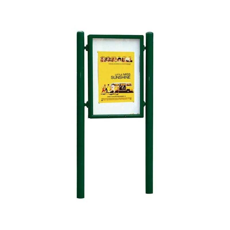 Jednostranná vitrína Carrefour 1255x900 mm, vrátane stĺpikov, zelená