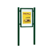 Jednostranná vitrína Carrefour 1255x900 mm, vrátane stĺpikov, zelená