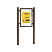 Jednostranná vitrína Carrefour 1255x900 mm, vrátane stĺpikov, hnedá