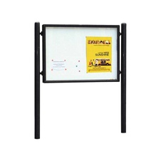 Jednostranná vitrína Carrefour 1255x1700 mm, vrátane stĺpikov, čierna
