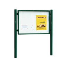 Jednostranná vitrína Carrefour 1255x1700 mm, vrátane stĺpikov, zelená