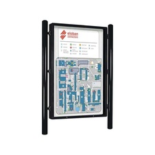 Jednostranná vitrína Carrefour 1860x1310 mm, vrátane stĺpikov, čierna
