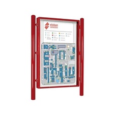 Jednostranná vitrína Carrefour 1860x1310 mm, vrátane stĺpikov, červená