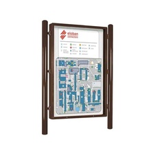 Jednostranná vitrína Carrefour 1860x1310 mm, vrátane stĺpikov, hnedá