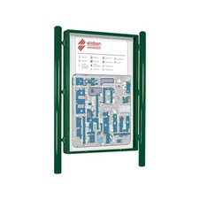 Obojstranná vitrína Carrefour 1860x1310 mm, vrátane stĺpikov, zelená