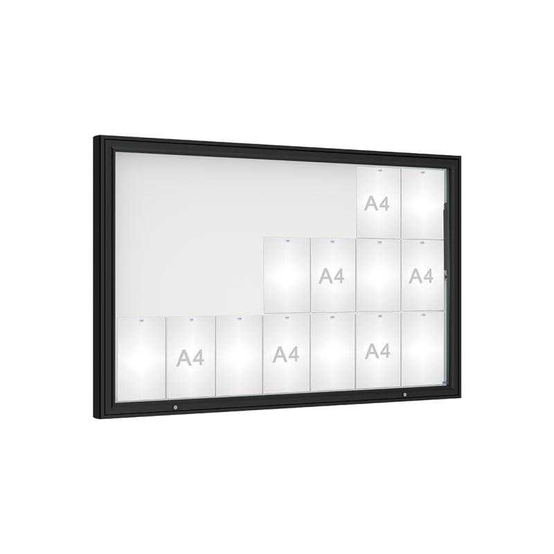 Venkovní vitrína model 1000, 21 x A4, plexi, čierna