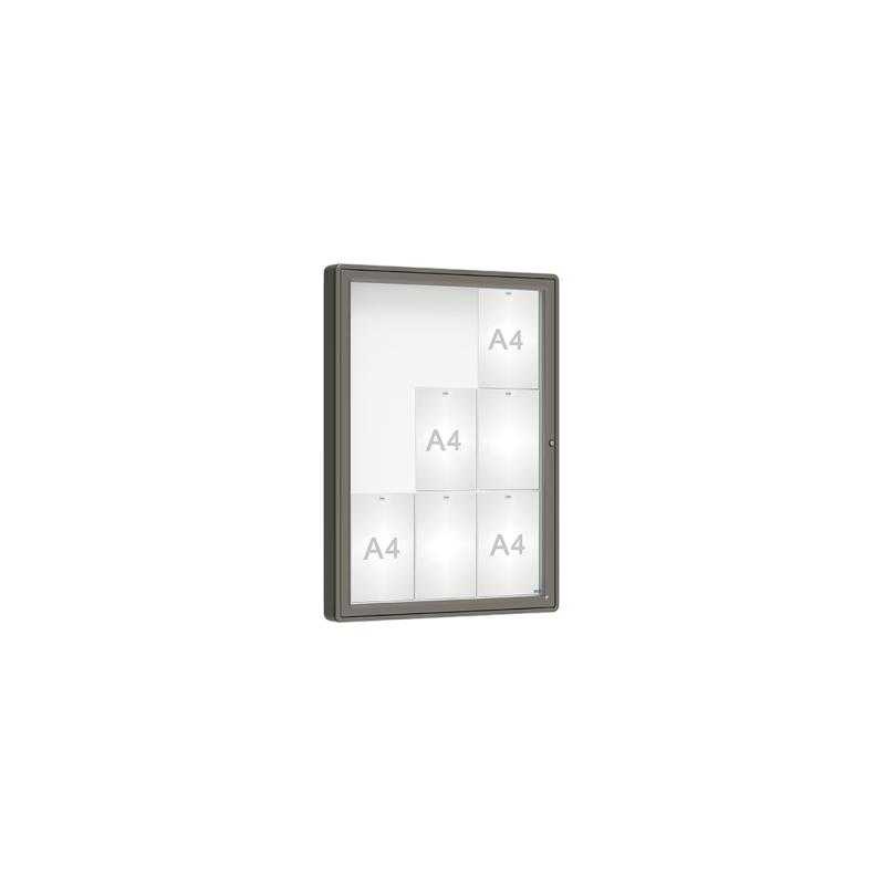 Venkovní vitrína model 2000, 9 x A4, plexi, šedá PRO